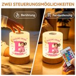 Personalisiertes Nachtlicht mit 3D-Cartoon-Figurenmotiv | mit Initiale und Namen | Schlafzimmerdeko | Geburtstagsgeschenk für Jungen und Mädchen