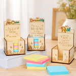 Personalized Big Heart Little Minds Flower Butterfly Sticky Note Holder with Title and Name Back to School Teacher's Gift for Teachers Educators