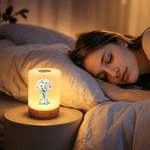 Personalised Birth Flower Dimmable Touch Control Rechargeable Night Light with Name Bedroom Decor Birthday Gift for Women Kids