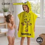 Personalised Cute Marsupilami Soft Quick Dry Hooded Beach Towel with Name Beach Holiday Gift for Kids | Callie × Marsupilami®
