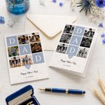 Personalized Dad Mom Nine‑Grid 6 Photos Greeting Card with Title Text and Initials Birthday Christmas Gift for Mom Dad Family