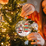 Personalised Santa Claus Snowman Christmas Tree 1-8 Names Glass Acrylic Ornament with Text and Year Home Decoration Christmas Gift for Family