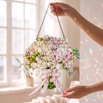 Personalized Wedding Bouquet Photo Stained Glass Effect Acrylic Suncatcher Ornament Home Decor Wedding Gift for Bride Newlywed