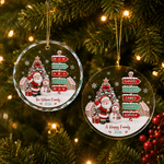 Personalised Santa Claus Snowman Christmas Tree 1-8 Names Glass Acrylic Ornament with Text and Year Home Decoration Christmas Gift for Family
