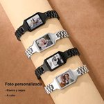 Pulsera personalizada con foto termosensible y texto grabado regalo de cumpleaños y Día del Padre para papá y hermano