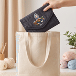 Personalised Cartoon Knitted Character Foldable Crochet Hook Organiser with Name Knitting Accessories Birthday Gift for Knitting Lover Gran