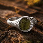 Personalized Moldavite Inspired Star Moon Sterling Silver Ring with Engraved Text Dainty Jewelry Birthday Anniversary Gift for Women