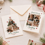 Gepersonaliseerde kerstkaart met 3-4 foto’s, tekst en titel – kerstcadeau voor familie en vrienden