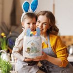 Personalised Classic Peter Rabbit Happy Easter Ears Bucket Bag Egg Hunt Basket with Name Easter Birthday Party Favors Gift for Kids