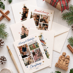 Gepersonaliseerde kerstkaart met 3-4 foto’s, tekst en titel – kerstcadeau voor familie en vrienden