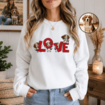 Personalized Embroidered Pet Photo Love Multicolor T-shirt Sweatshirt Hoodie Pet Party Birthday Gift for Pet Lovers