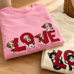 Personalized Embroidered Pet Photo Love Multicolor T-shirt Sweatshirt Hoodie Pet Party Birthday Gift for Pet Lovers