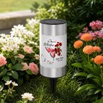 Personalised Half Butterfly Half Birth Flower Solar Garden Light with Text Garden Decor Memory Sympathy Gift for Loss of Relatives 4