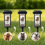 Personalized Flower Sugar Skull Pet Photo Solar Garden Light with Name Garden Use Memorial Day of the Dead Gift for Pet Owners Lovers