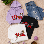 Personalized Embroidered Pet Photo Love Multicolor T-shirt Sweatshirt Hoodie Pet Party Birthday Gift for Pet Lovers
