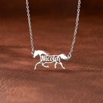Personalisierte Namenskette mit rennendem Pferd | Halskette | Reitsport Schmuck | Geburtstag Geschenk für Pferdemädchen & Reiterinnen