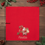 Personalized Cute Santa Claus Initial 100% Cotton Red Napkin with Name Table Decor Christmas Gift for Family Friends