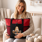 Personalised Yarn Knitting Cartoon Character Zippered Tote Bag with Name and Mesh Pocket Birthday Gift for Knitting Lovers Women