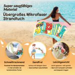 Personalisiertes farbenfrohes Strandtuch mit Doodle-Namen | mit optionalem Turnbeutel | saugfähig | Sommerurlaub Geburtstag Geschenk für Frauen Kinder