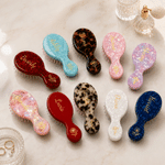 Personalized Gold-Foil Style Birth Flower Pearlescent  Air Cushion Comb with Name Daily Use Anniversary Birthday Gift for Women Girls