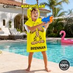 Personalised Cute Marsupilami Soft Quick Dry Hooded Beach Towel with Name Beach Holiday Gift for Kids | Callie × Marsupilami®