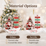 Personalised Santa Claus Snowman Christmas Tree 1-8 Names Glass Acrylic Ornament with Text and Year Home Decoration Christmas Gift for Family