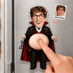 Personalized Squishy Belly Shockproof Acrylic Fridge Magnet with Name and Photo Home Decor Halloween Gift for Couple Friends