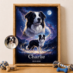 Personalized Pet Photo Starry Night Large Canvas Prints with Name and Text Home Decor Ship from USA Housewarming Memorial Gift for Pet Owners Lovers