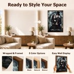 Personalized Gothic Style Cartoon Couple Photo Character Canvas Prints with Name Home Decor Ship from USA Halloween Anniversary Gift for Newlyweds