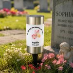Personalized Exquisite Pigeon Butterfly Floral Solar Garden Light with Name and Text Cemetery Garden Memorial Gift for Bereaved Families