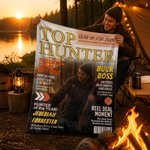 Personalized Top Hunter Magazine Photo Soft Throw Blanket with Name Home Decor Birthday Hunting Season Gift for Man