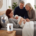 Personalized 3D-Effect Artwork Photo Rechargeable Dimmable Touch Control Night Light with Text Nursery Decor Birthday Gift for Boys Girls