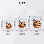 Personalised Halloween Theme Cartoon Character Photo Initial Clear Gift Bag with Name and Bow Daily Use Halloween Party Gift for Kids