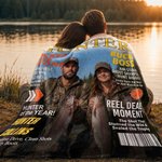 Personalized Top Hunter Magazine Photo Soft Throw Blanket with Name Home Decor Birthday Hunting Season Gift for Man