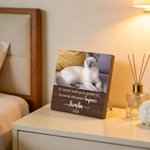 Cadre décoratif en bois personnalisé avec photo d'animal nom et année - Cadeau commémoratif pour les amoureux d'animaux de compagnie