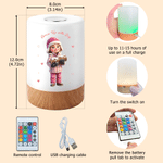 Personalized 3D-Effect Artwork Photo Rechargeable Dimmable Touch Control Night Light with Text Nursery Decor Birthday Gift for Boys Girls