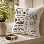 Personalised I'm Here Sketch Style Pet Photo Soft Cushion Cover with Name Home Decor Memorial Sympathy Loss of Pet Gift for Pet Owner Lover