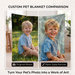 Personalized Oil Painting Style Photo Soft Throw Blanket with Name Home Decor Birthday Housewarming Anniversary Gift for Family Friends