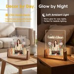 Personalized Butterfly Book Cartoon Character Acrylic LED Night Light with Text and Wooden Base Bedroom Decor Birthday Gift for Book Lovers