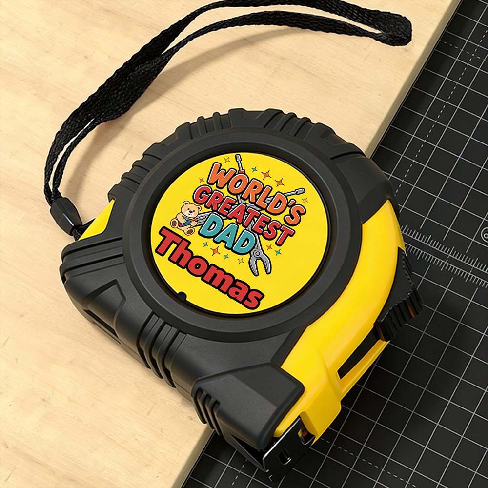 Personalised Best Dad Tape Measure with Name Father's Day Birthday Gift for Dad Grandad 4