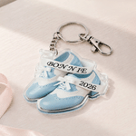 Personalised 3D-Effect Artwork Tap Dance Shoes Acrylic Keychain with Name and Year Competition Souvenir Birthday Gift for Tap Dancer
