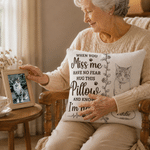 Personalised I'm Here Sketch Style Pet Photo Soft Cushion Cover with Name Home Decor Memorial Sympathy Loss of Pet Gift for Pet Owner Lover