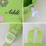 Personalised Flower Star Felt Design Waterproof Nylon Backpack with Name Back to School Birthday Gift for Kids Students