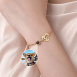 Personalised Heart Paw Photo Projection Bracelet with Engraved Name Birthday Gift for Pet Owners Lovers
