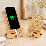 Personalised Watercolor Birth Flower Wooden Phone Holder with Name Desk Decor Daily Use Birthday Anniversary Gift for Family Friends