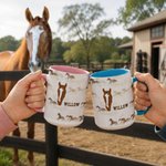 Personalized Multicolour Horse Face Silhouette Mug with Name Daily Use Birthday Holiday Gift for Horse Lover