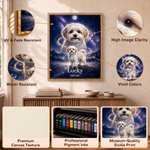 Personalized Pet Photo Starry Night Large Canvas Prints with Name and Text Home Decor Ship from USA Housewarming Memorial Gift for Pet Owners Lovers