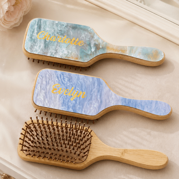 Personalized Minimalist Air Cushion Comb with Name Bathroom Accessory Daily Use Birthday Gift for Girls Women