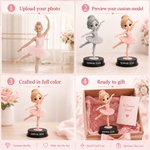 Personalised 3D Photo Dancer Figurine with Text and Wooden Base Bedroom Decor Birthday Gift for Child Dancer Beginner Woman