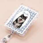 Carrete para tarjetas de identificación personalizado con foto de mascota en acuarela de estilo vintage y nombre: regalo para el Día de la Enfermería, de uso diario, para profesionales sanitarios y am 10